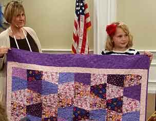 8yr old makes a quilt