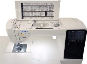Juki HZL-NX7 quilting machine with open lid